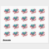 Sticker Rond Super Papa Stripes (Feuille)
