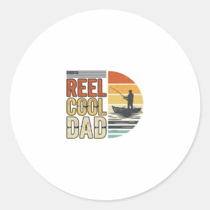 Sticker Rond Super Papa T-Shirt Vintage Pêche Design_1