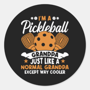 Sticker Rond Super Papy Joueur de Pickleball