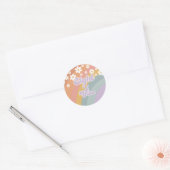 Sticker Rond Super Retro Eight est une plaque de papier vibe Ra (Enveloppe)