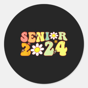 Sticker Rond Super Senior 2024 Retour À La Classe De Graduation