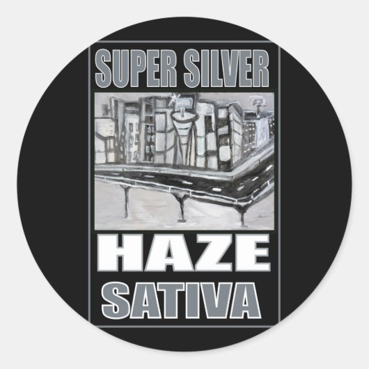 STICKER ROND SUPER SILVER HAZE SATIVA (Devant)