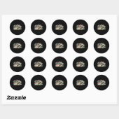 Sticker Rond Super Ski pour hommes femmes skieurs drapeau améri (Feuille)