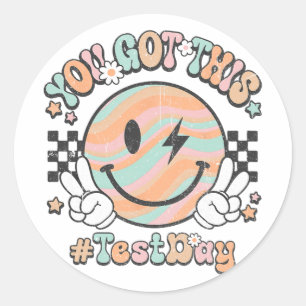 Sticker Rond Super Sourire Visage Ce Vous Avez Rock Jour De Tes