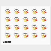 Sticker Rond Super Star Funny Astronomy Pun (Feuille)