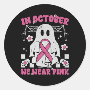 Sticker Rond Super Wear Pink Breast Cancer Guerrier mignon Fant