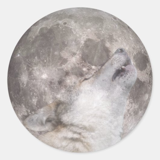 Sticker Rond Super Wolf Moon (Devant)