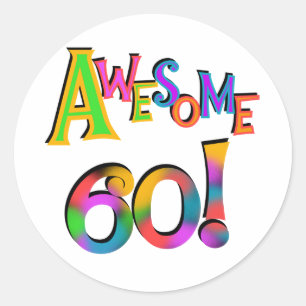 Sticker Rond Superbe 60 T-shirts et cadeaux d'anniversaire