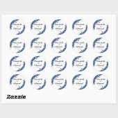 Sticker Rond Superbe Baie de Mariage floral (Feuille)