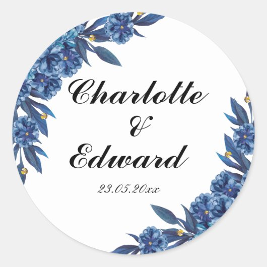 Sticker Rond Superbe Baie de Mariage floral (Devant)