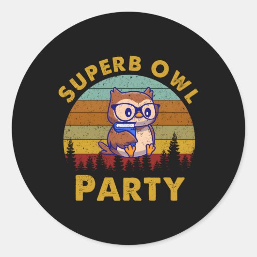 Sticker Rond Superbe Chouette Py W Nous Faisons Dans L'Ombre (Devant)