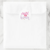 Sticker Rond Superbe conception de mariage demoiselle d'honneur (Sac)
