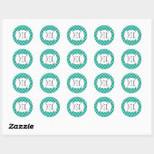 Sticker Rond Superbe fun turquoise simple marocain carrelage mo (Feuille)