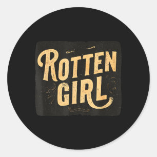 Sticker Rond Superbe look de fille pourrie pour amateurs de dis