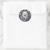 Sticker Rond Superbe Renard arctique William Morris Inspiré (Sac)