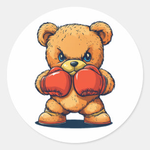 Sticker Rond Superbe tenue de boxeur pour les amateurs de gants