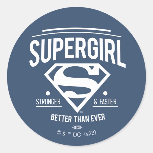 Sticker Rond Supergirl Better Than Ever Retro Graphic (Devant)