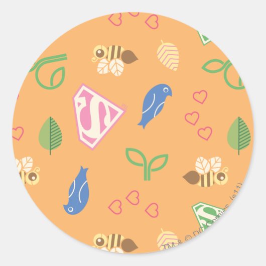 Sticker Rond Supergirl Birds & Bees Orange (Devant)