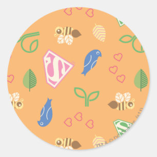 Sticker Rond Supergirl Birds & Bees Orange