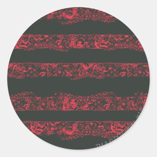 Sticker Rond Supergirl Black et Red Line Motif (Devant)