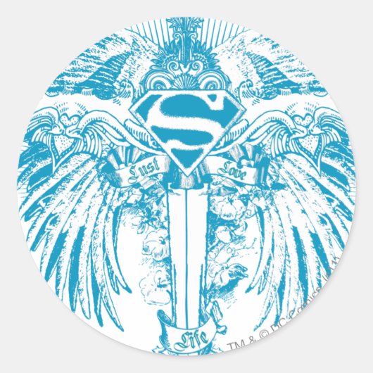 Sticker Rond Supergirl Blue Wings (Devant)