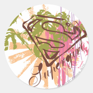 Sticker Rond Supergirl Color