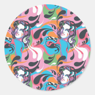 Sticker Rond Supergirl Color Splash Swils Motif 2