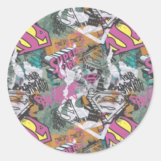 Sticker Rond Supergirl Comic Capers Pattern 10 (Devant)