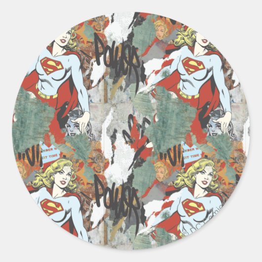 Sticker Rond Supergirl Comic Capers Pattern 8 (Devant)