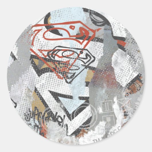 Sticker Rond Supergirl Comic Capteurs Motif 1 (Devant)