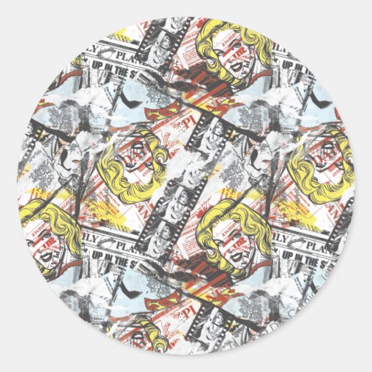 Sticker Rond Supergirl Comic Capteurs Motif 2 (Devant)