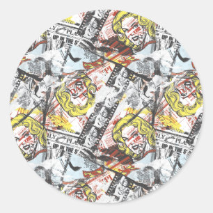 Sticker Rond Supergirl Comic Capteurs Motif 2