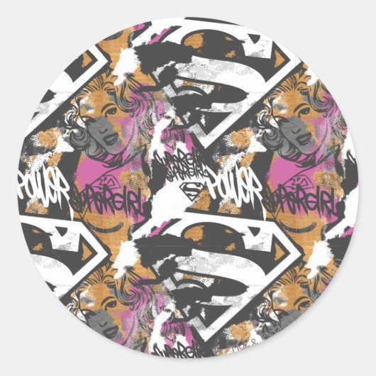 Sticker Rond Supergirl Comic Capteurs Motif 3 (Devant)