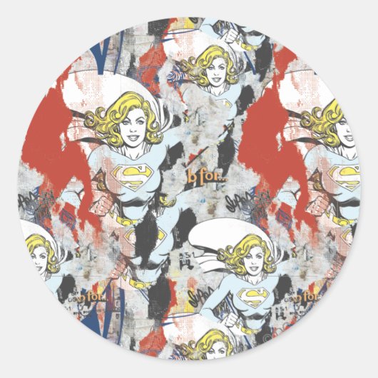 Sticker Rond Supergirl Comic Capteurs Motif 5 (Devant)