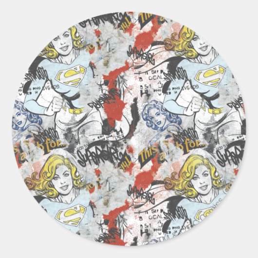 Sticker Rond Supergirl Comic Capteurs Motif 9 (Devant)