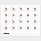 Sticker Rond Supergirl en mouvement (Feuille)