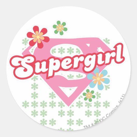 Sticker Rond Supergirl Flower Madness (Devant)
