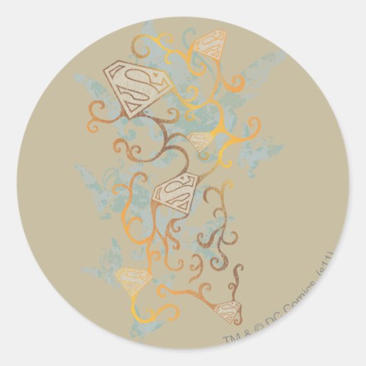 Sticker Rond Supergirl Gold et Brown (Devant)