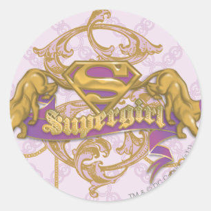 Sticker Rond Supergirl Golden Cat 3