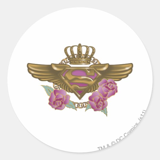 Sticker Rond Supergirl Golden Wings (Devant)