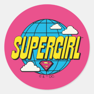 Sticker Rond Supergirl Graphique Pop Global