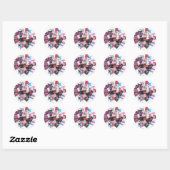 Sticker Rond Supergirl Grunge Design (Feuille)