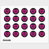 Sticker Rond Supergirl Hearts Diagonal Pattern (Feuille)