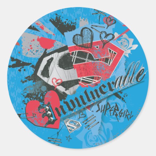 Sticker Rond Supergirl invulnérable (Devant)