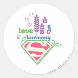 Sticker Rond Supergirl Love & Harmony