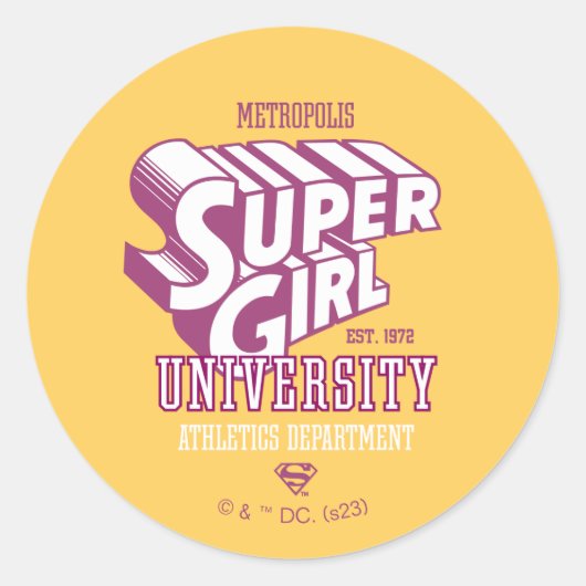 Sticker Rond Supergirl Metropolis University Athletics Dept. (Devant)