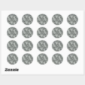 Sticker Rond Supergirl noir et blanc collage (Feuille)