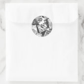 Sticker Rond Supergirl noir et blanc collage (Sac)