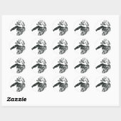 Sticker Rond Supergirl noir et blanc dessin 1 (Feuille)