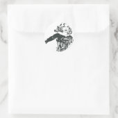 Sticker Rond Supergirl noir et blanc dessin 1 (Sac)